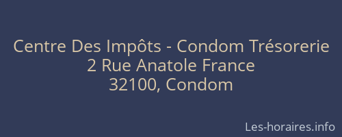 Centre Des Impôts - Condom Trésorerie