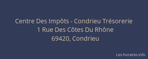 Centre Des Impôts - Condrieu Trésorerie