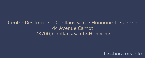 Centre Des Impôts -  Conflans Sainte Honorine Trésorerie