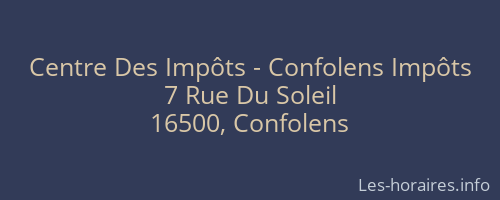 Centre Des Impôts - Confolens Impôts