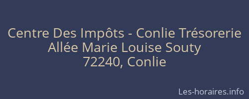 Centre Des Impôts - Conlie Trésorerie