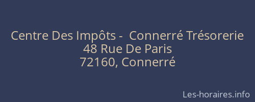 Centre Des Impôts -  Connerré Trésorerie