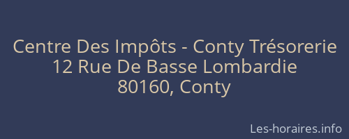 Centre Des Impôts - Conty Trésorerie