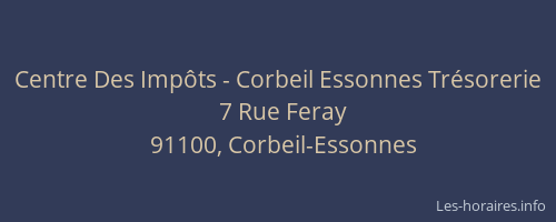 Centre Des Impôts - Corbeil Essonnes Trésorerie