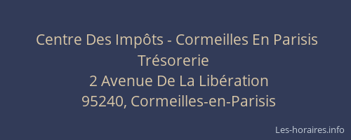 Centre Des Impôts - Cormeilles En Parisis Trésorerie