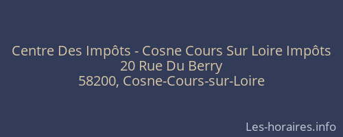 Centre Des Impôts - Cosne Cours Sur Loire Impôts