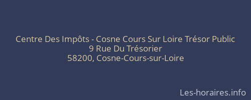 Centre Des Impôts - Cosne Cours Sur Loire Trésor Public