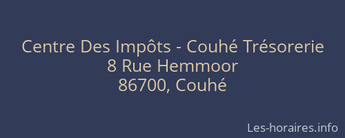 Centre Des Impôts - Couhé Trésorerie
