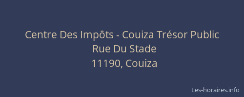 Centre Des Impôts - Couiza Trésor Public