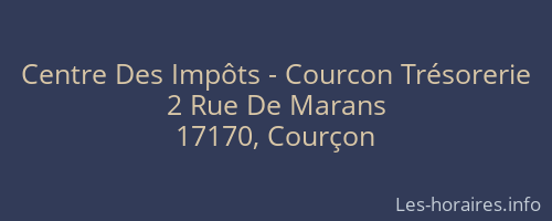 Centre Des Impôts - Courcon Trésorerie