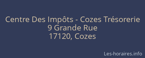 Centre Des Impôts - Cozes Trésorerie