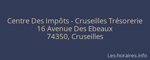 Centre Des Impôts - Cruseilles Trésorerie