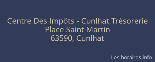 Centre Des Impôts - Cunlhat Trésorerie
