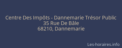 Centre Des Impôts - Dannemarie Trésor Public