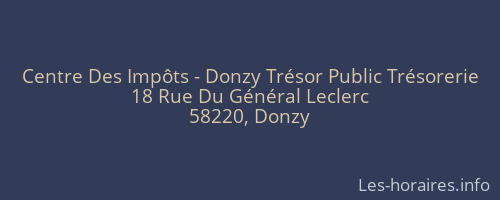 Centre Des Impôts - Donzy Trésor Public Trésorerie