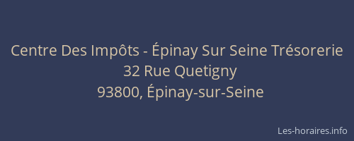 Centre Des Impôts - Épinay Sur Seine Trésorerie