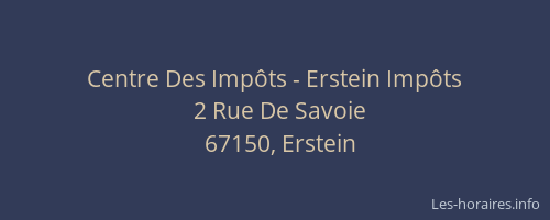 Centre Des Impôts - Erstein Impôts