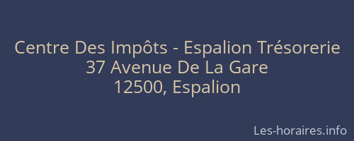 Centre Des Impôts - Espalion Trésorerie