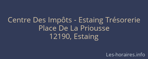 Centre Des Impôts - Estaing Trésorerie