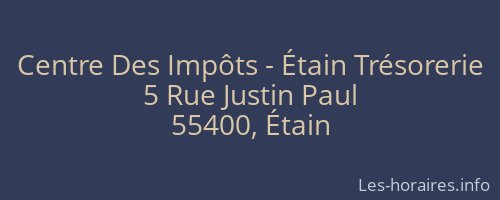 Centre Des Impôts - Étain Trésorerie