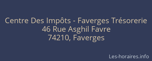 Centre Des Impôts - Faverges Trésorerie
