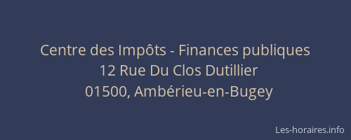 Centre des Impôts - Finances publiques