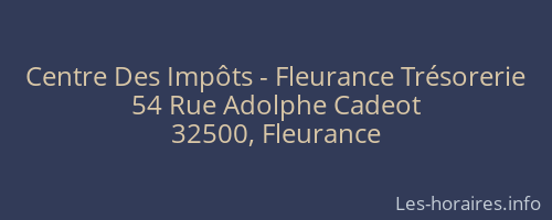 Centre Des Impôts - Fleurance Trésorerie