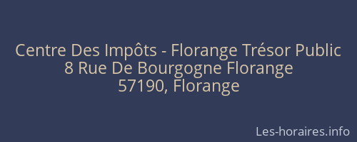 Centre Des Impôts - Florange Trésor Public