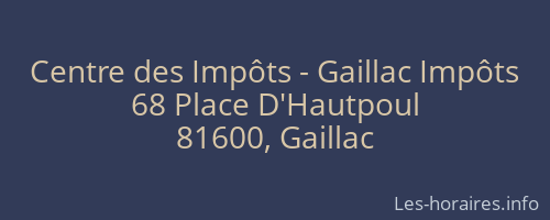 Centre des Impôts - Gaillac Impôts