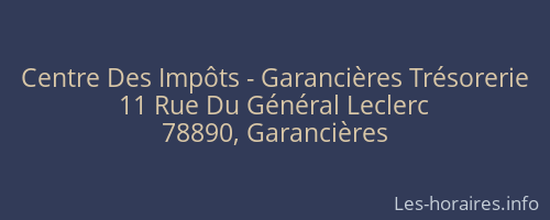 Centre Des Impôts - Garancières Trésorerie