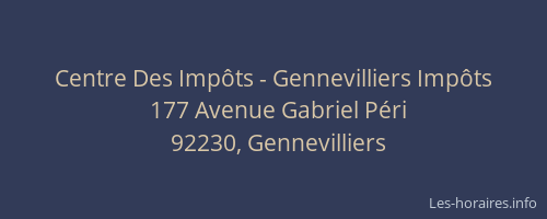 Centre Des Impôts - Gennevilliers Impôts