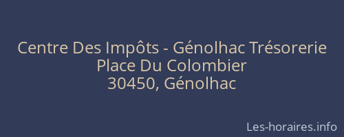 Centre Des Impôts - Génolhac Trésorerie