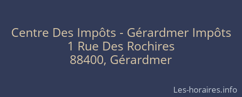 Centre Des Impôts - Gérardmer Impôts