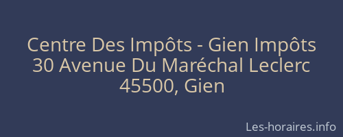Centre Des Impôts - Gien Impôts