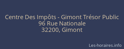 Centre Des Impôts - Gimont Trésor Public