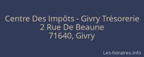 Centre Des Impôts - Givry Trésorerie