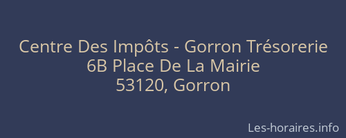 Centre Des Impôts - Gorron Trésorerie
