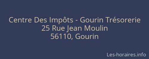Centre Des Impôts - Gourin Trésorerie