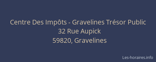 Centre Des Impôts - Gravelines Trésor Public