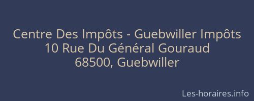 Centre Des Impôts - Guebwiller Impôts