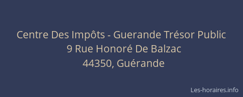 Centre Des Impôts - Guerande Trésor Public