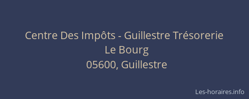 Centre Des Impôts - Guillestre Trésorerie