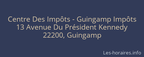 Centre Des Impôts - Guingamp Impôts