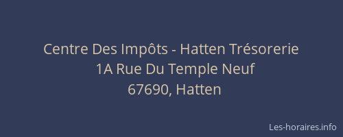 Centre Des Impôts - Hatten Trésorerie