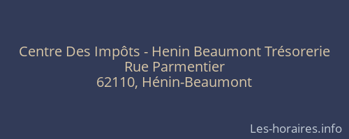 Centre Des Impôts - Henin Beaumont Trésorerie
