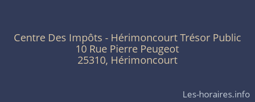 Centre Des Impôts - Hérimoncourt Trésor Public
