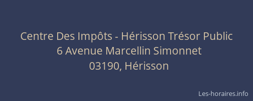 Centre Des Impôts - Hérisson Trésor Public