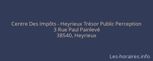 Centre Des Impôts - Heyrieux Trésor Public Perception