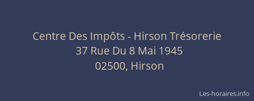 Centre Des Impôts - Hirson Trésorerie