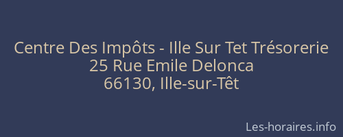 Centre Des Impôts - Ille Sur Tet Trésorerie